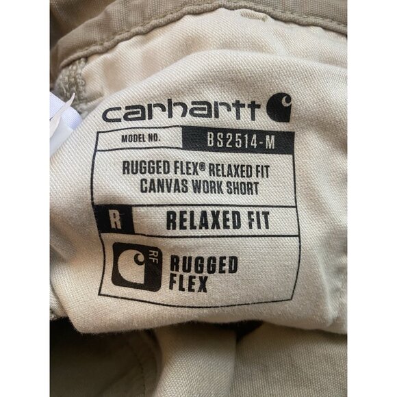 Carhartt Mens Rugged Flex Relaxed Fit Canvas Work Short Khaki Size 44 - Picture 10 of 11